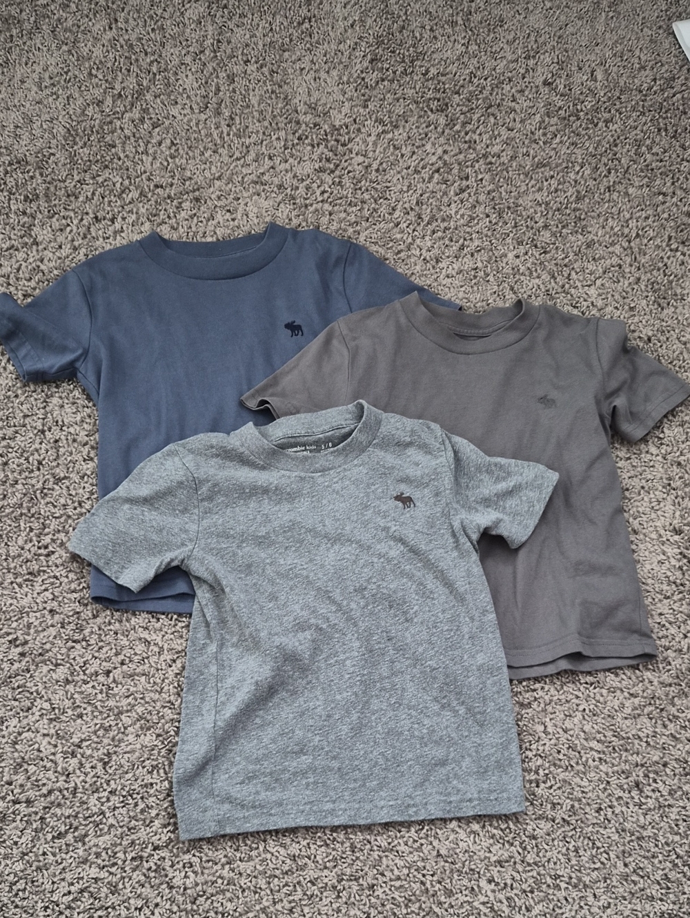 Abercrombie & Fitch Kids Short Sleeve Tees in Blue, Gray, and Charcoal